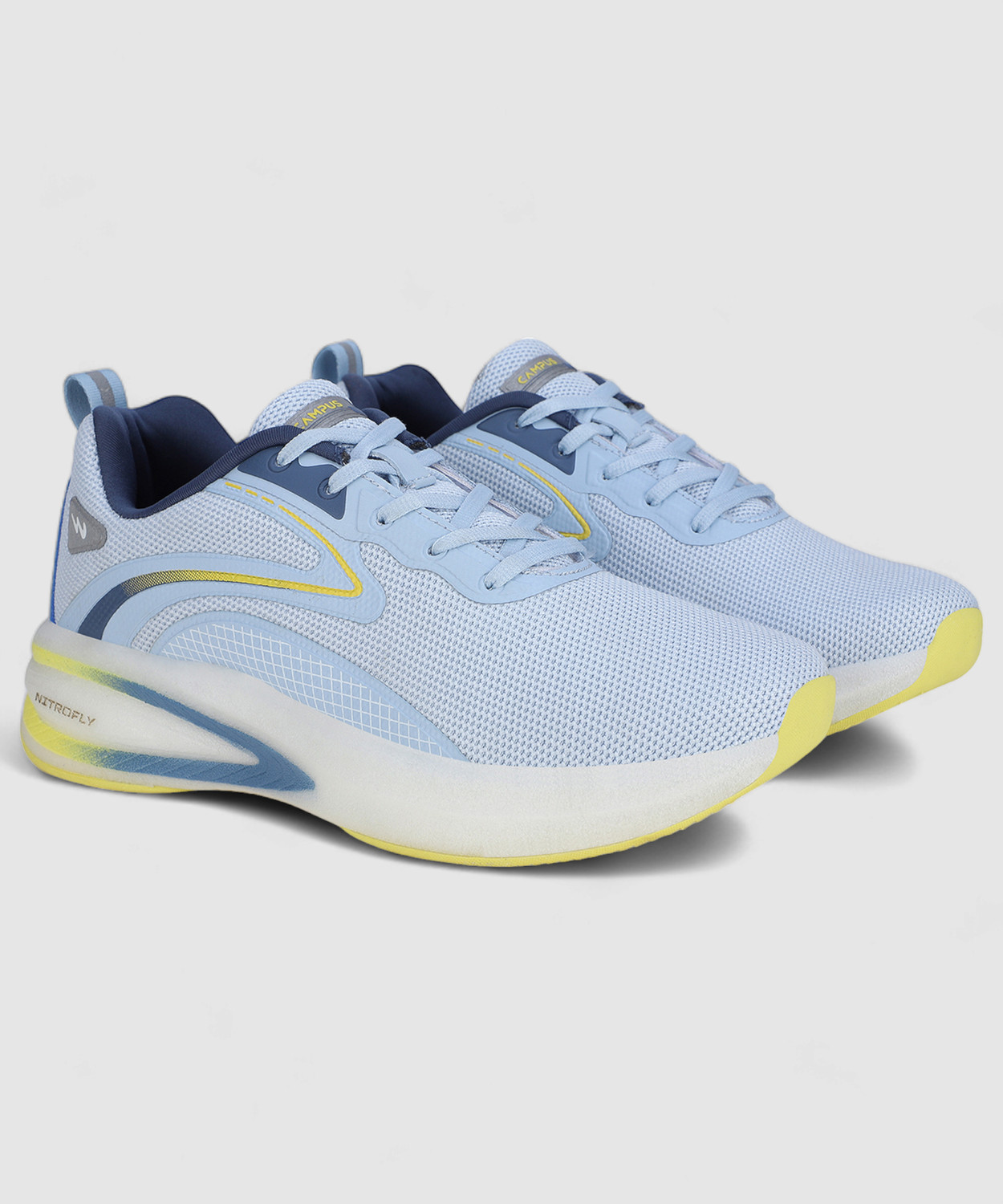 Image of CAMPUS Men's Sports Shoes | Breathable Mesh Upper with Nitrofly Tech | Lace-Up Running Shoes For Men