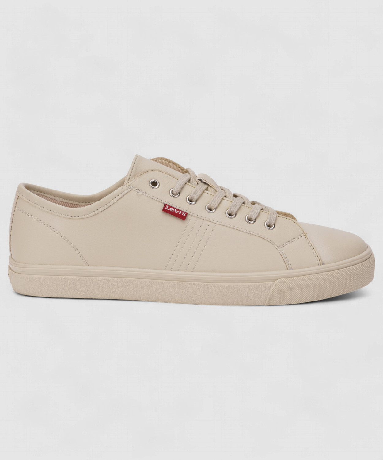 Image of LEVI'S Men's Beige Solid Sneakers Sneakers For Men