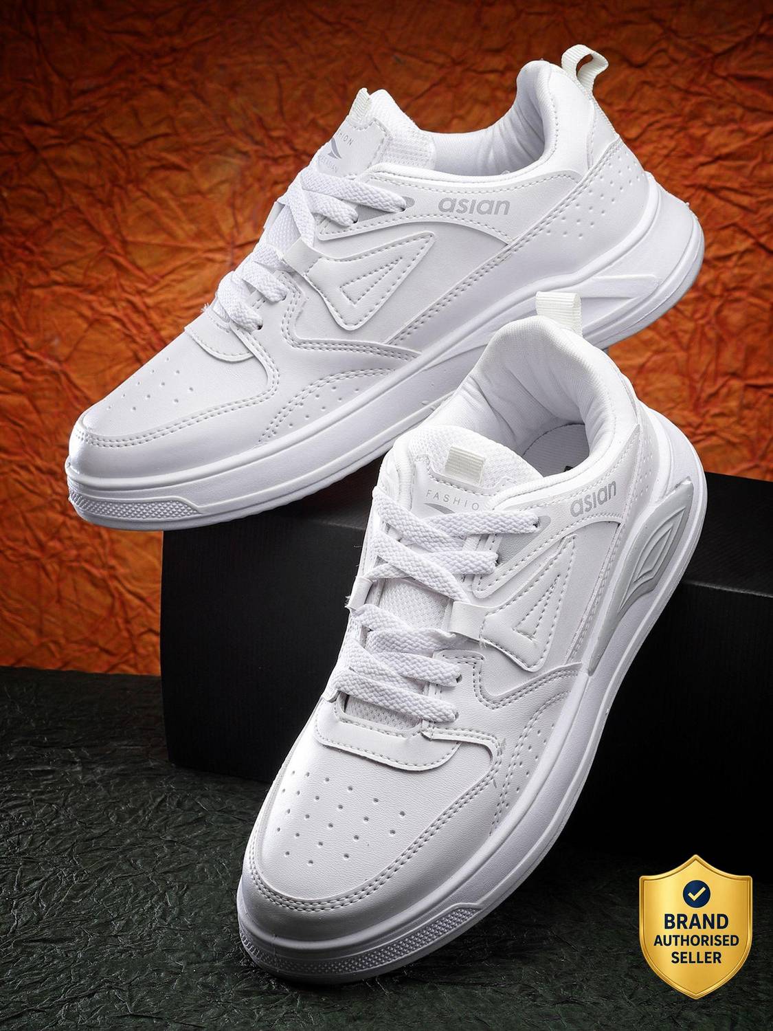 Asian Moscow-01 Loafers Chunky Sneakers for Men (White)