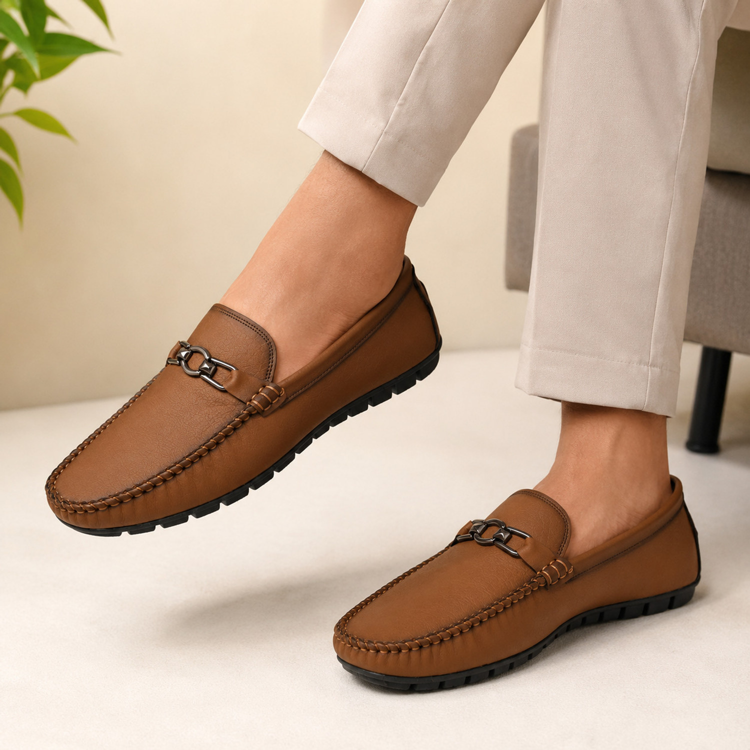 Image of KILLER Men's Nubuck-Touch Slip-On Driving Loafers with AirMix Sole Loafers For Men