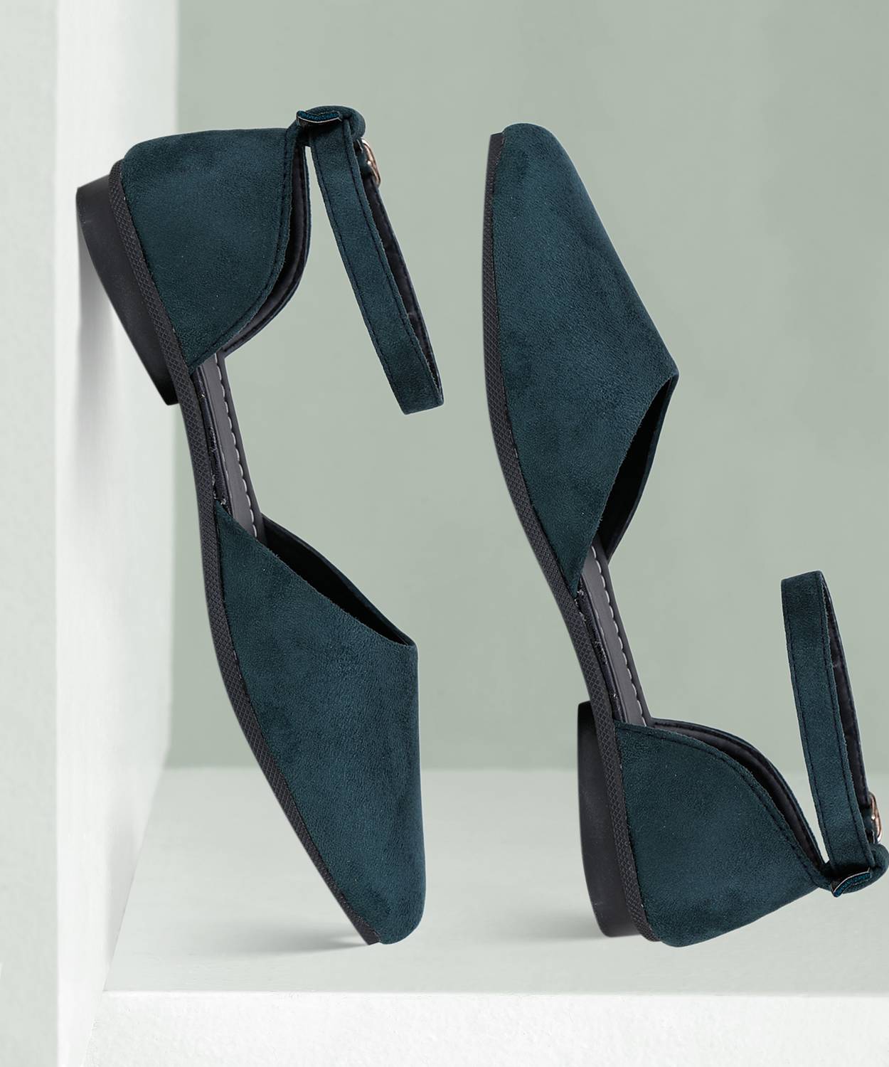 Alley Walk Suede Bellies Platform shoe Strap Adjustable Buckle Ankle Wrap Plain Ballet Flat Bellies for Women Casuals For Women
