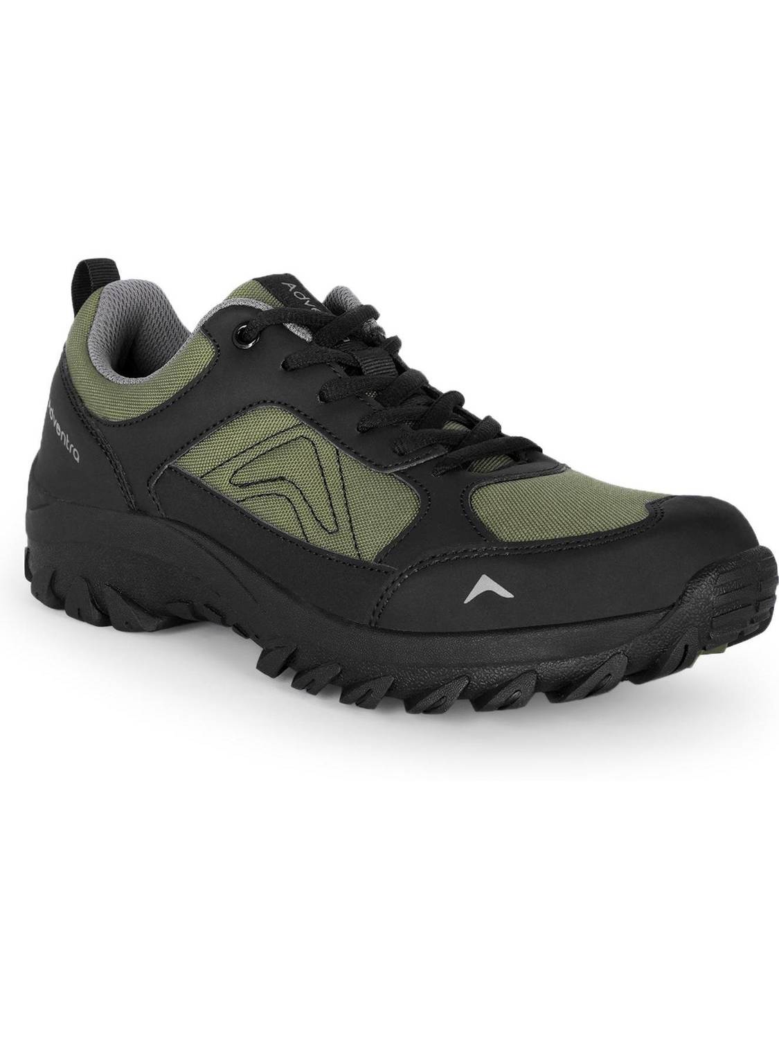 Adventra Adventra Men Olive Green Low-Top Hiking Shoes with Anti-Skid Rubber Sole (EH500) Hiking & Trekking Shoes For Men