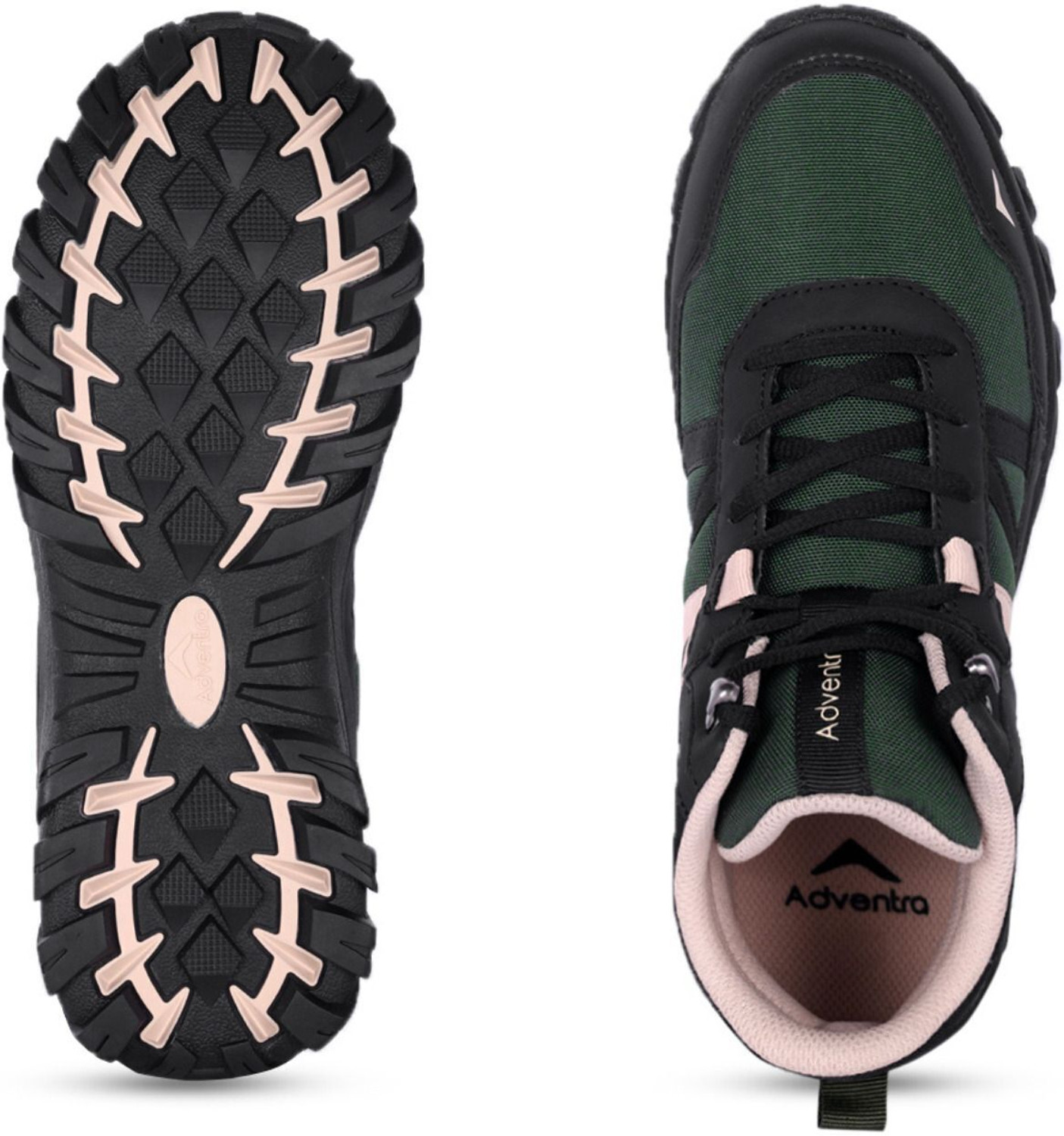 Image of ADVENTRA SPORTS Men Mid-Top Hiking Shoes with Anti-Skid Full Rubber Sole (EH900) Green Outdoors For Men