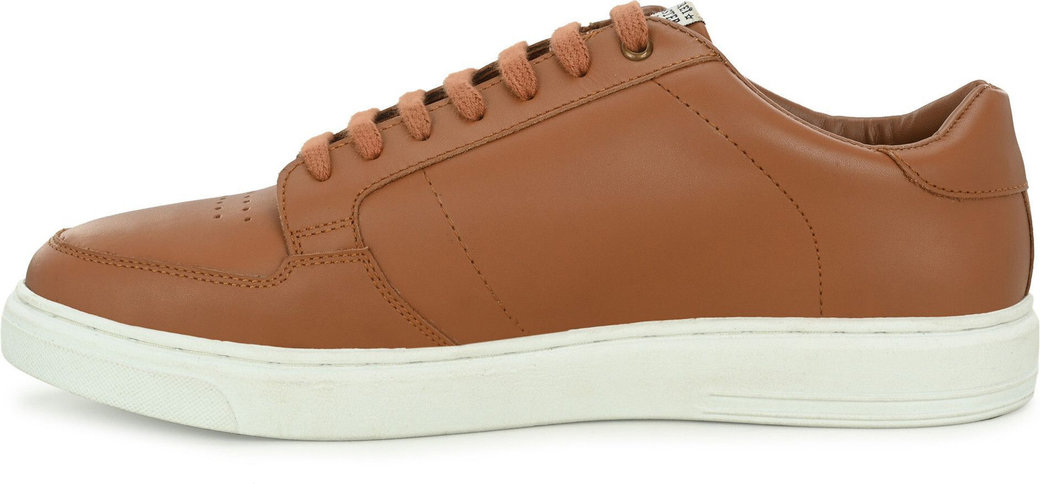 Image of AUSERIO Men's Leather Lace Up Sneaker Casual Shoes | Tan UK 10 (LS02) Sneakers For Men