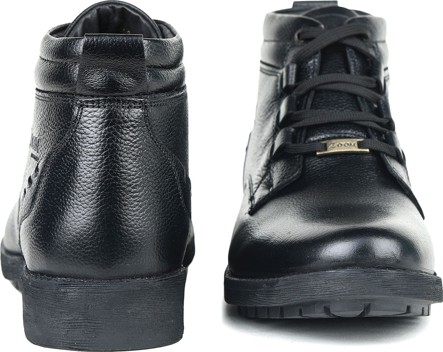 Image of Zoom Shoes Genuine Leather High Ankle Boots| Lace-up & Soft Cushioned Insole Daily Comfort Boots For Men