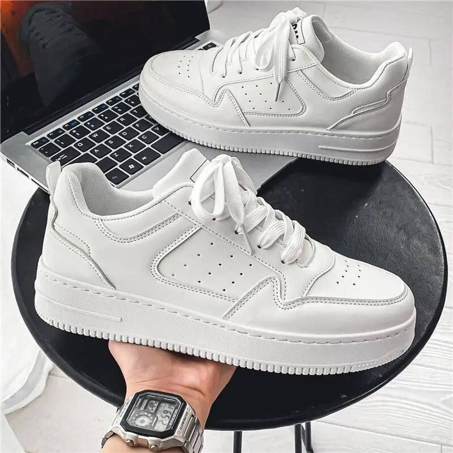 Stranger Brothers Men's White Sneakers - Image 2