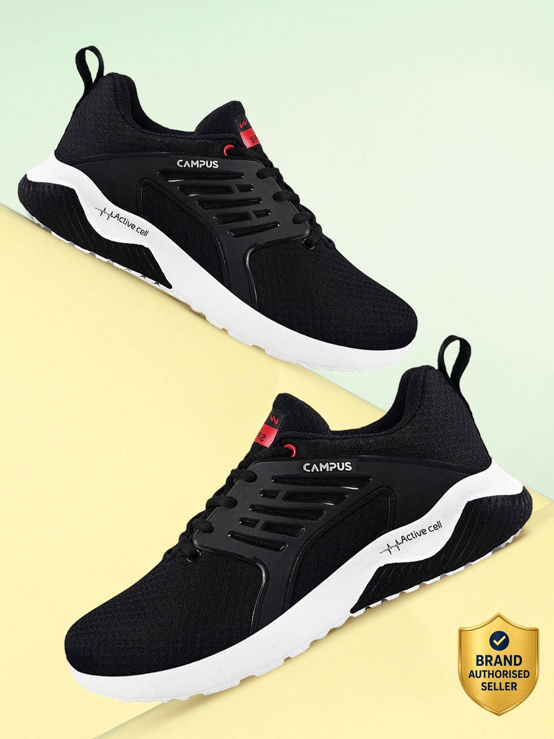CAMPUS CRYSTA PRO Black Running Shoes For Men - Image 1