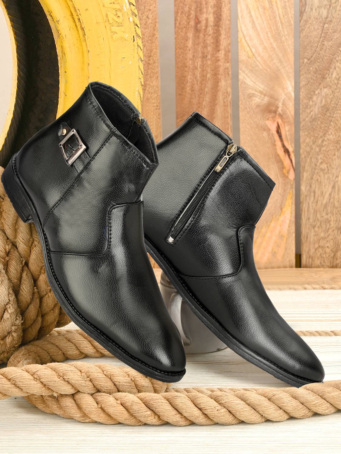 Ranway Zipped-Resistance Boots For Men Black - Image 1