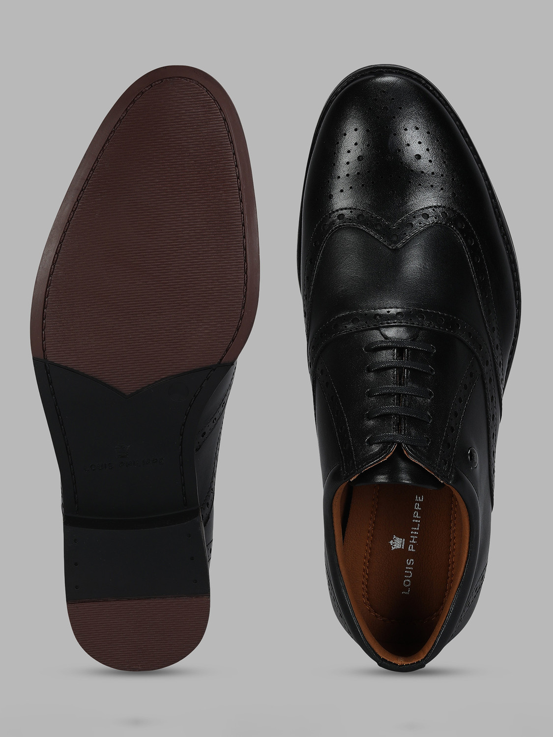 Image of LOUIS PHILIPPE Premium Leather Breathable Anti-Slip with Heel Formal Oxford For Men