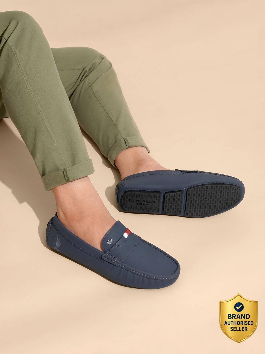 U.S. POLO ASSN. GALER Driving Shoes For Men Blue - Image 1