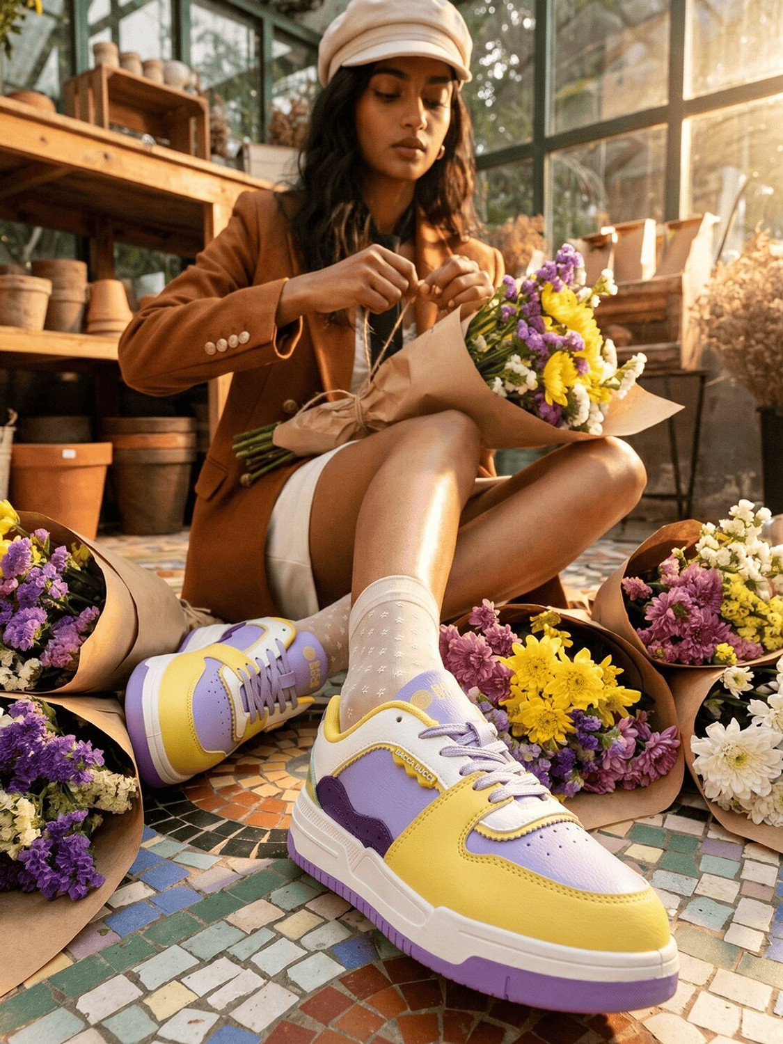 Image of bacca bucci FLORA- Flower-inspired court Casuals For Women
