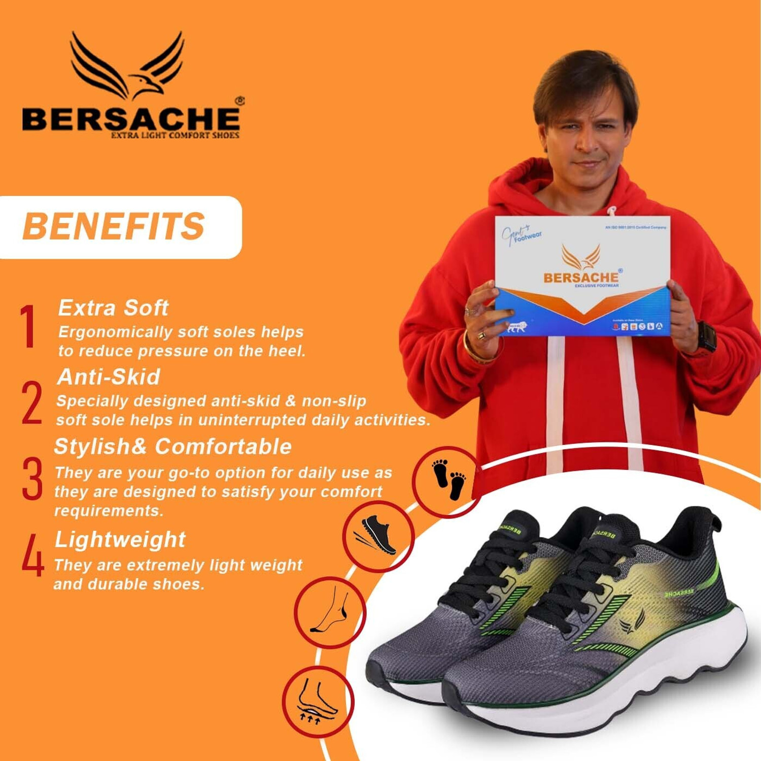 Image of BERSACHE Bersache Sneaker, Loafers ,Casual With Extra Comfort Sneakers For Mens /boys Sneakers For Men
