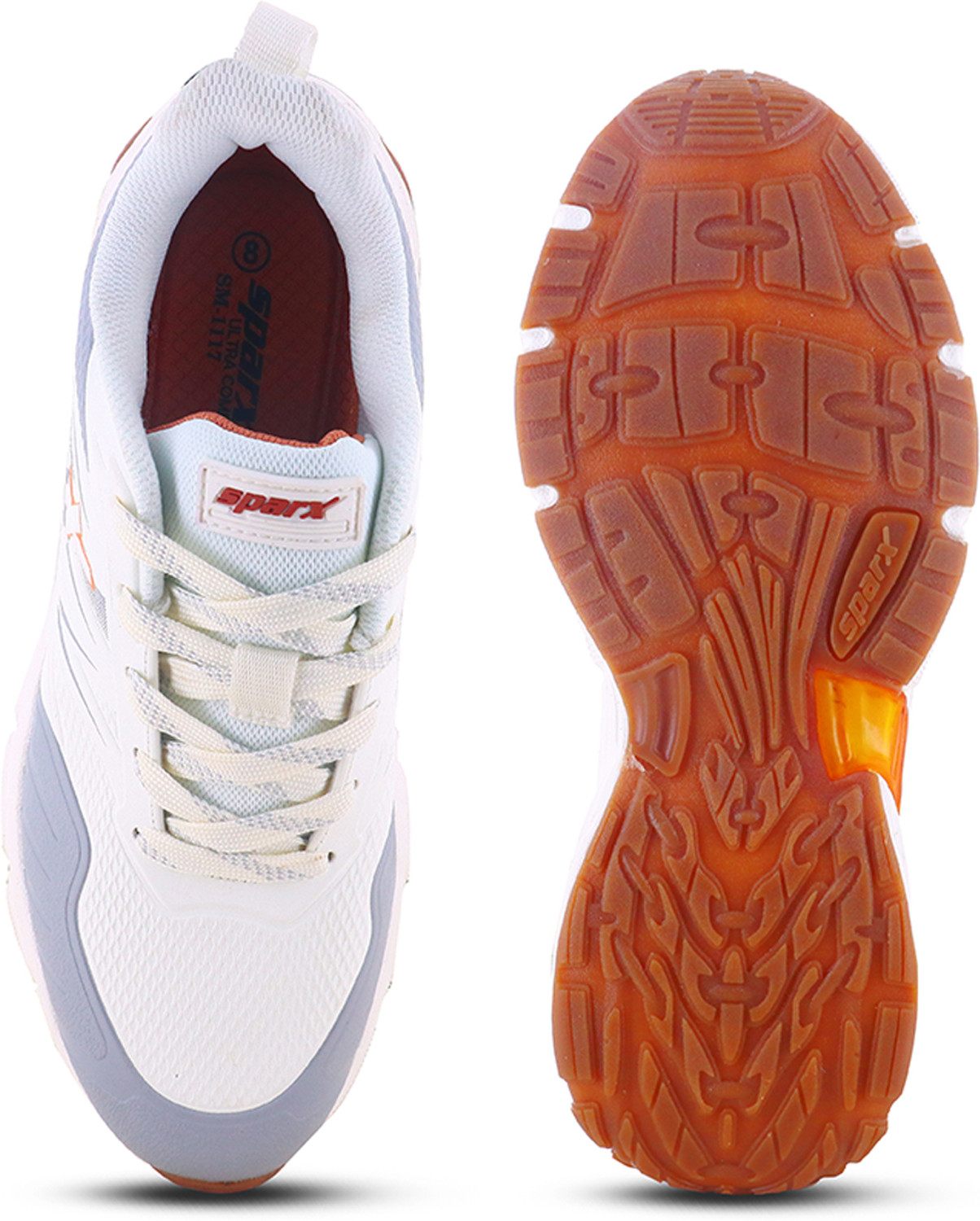 Image of Sparx SM 1117 | Stylish, Comfortable | Running Shoes For Men (White, Copper, 8)