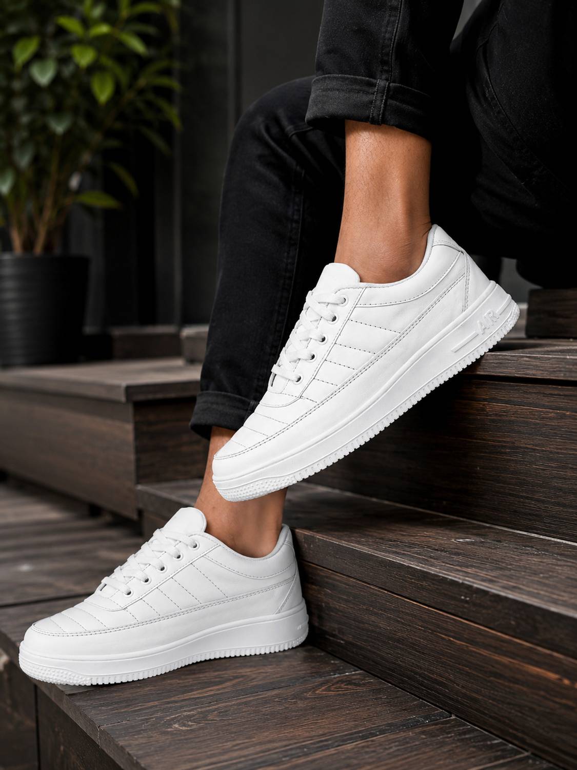 Groofer Unique Trendy Sneakers for Men White - Image 3