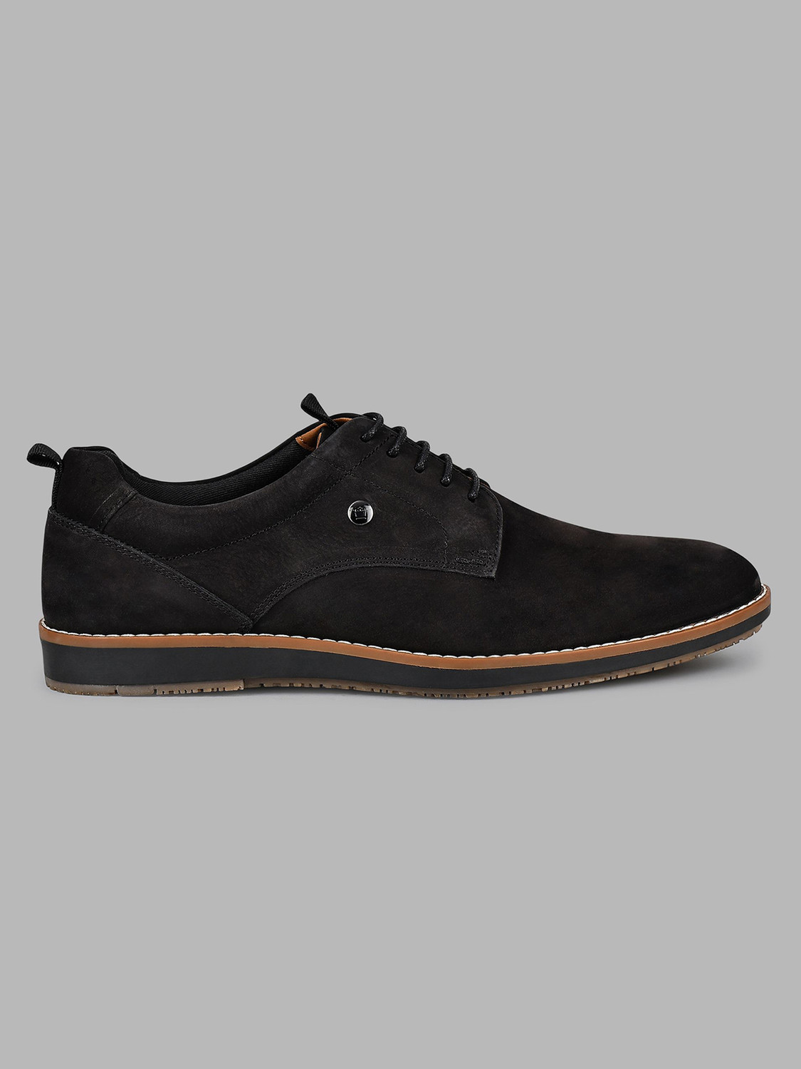 Image of LOUIS PHILIPPE Premium Leather Breathable Anti-Slip Flat Heel Semi F Lace Up For Men