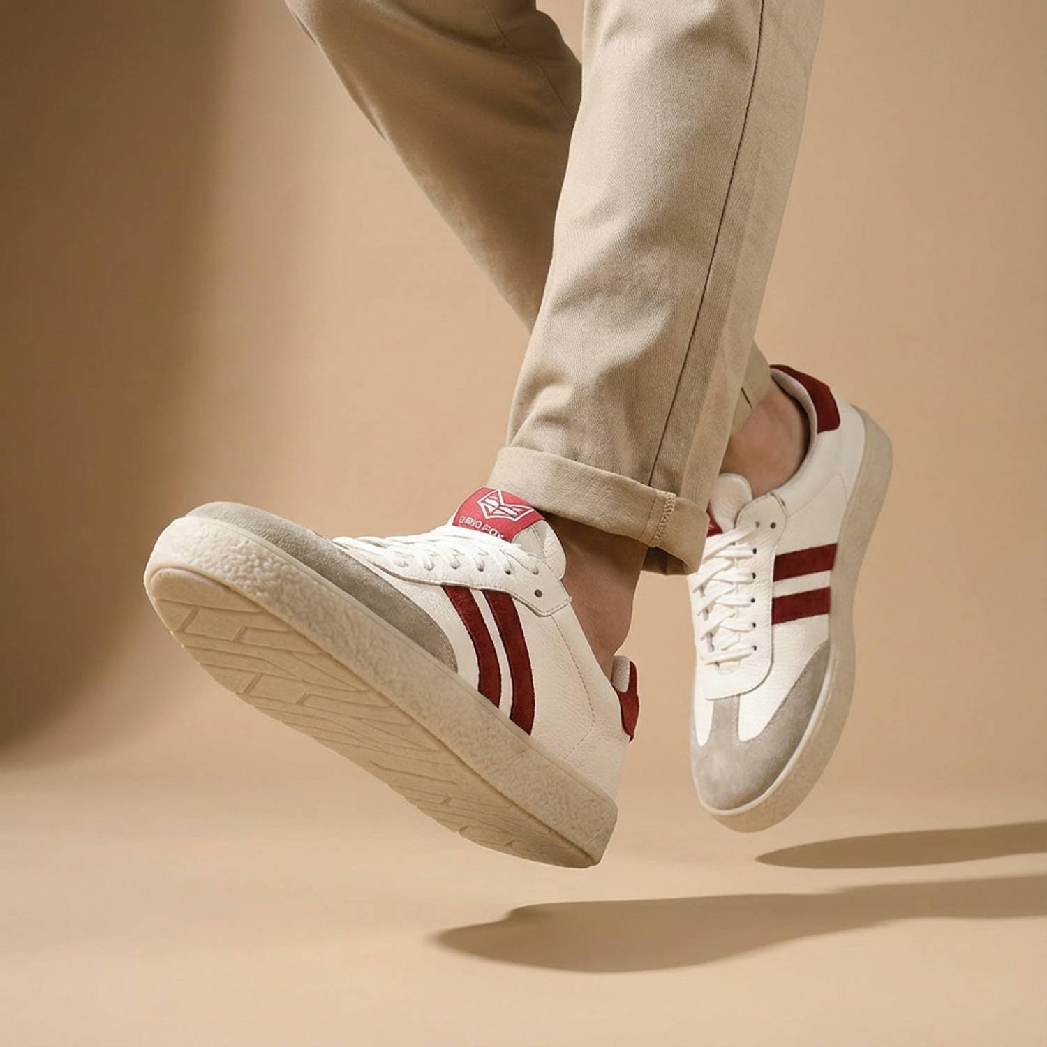 BIG FOX Red Lace-Up Sneakers For Men - Image 3