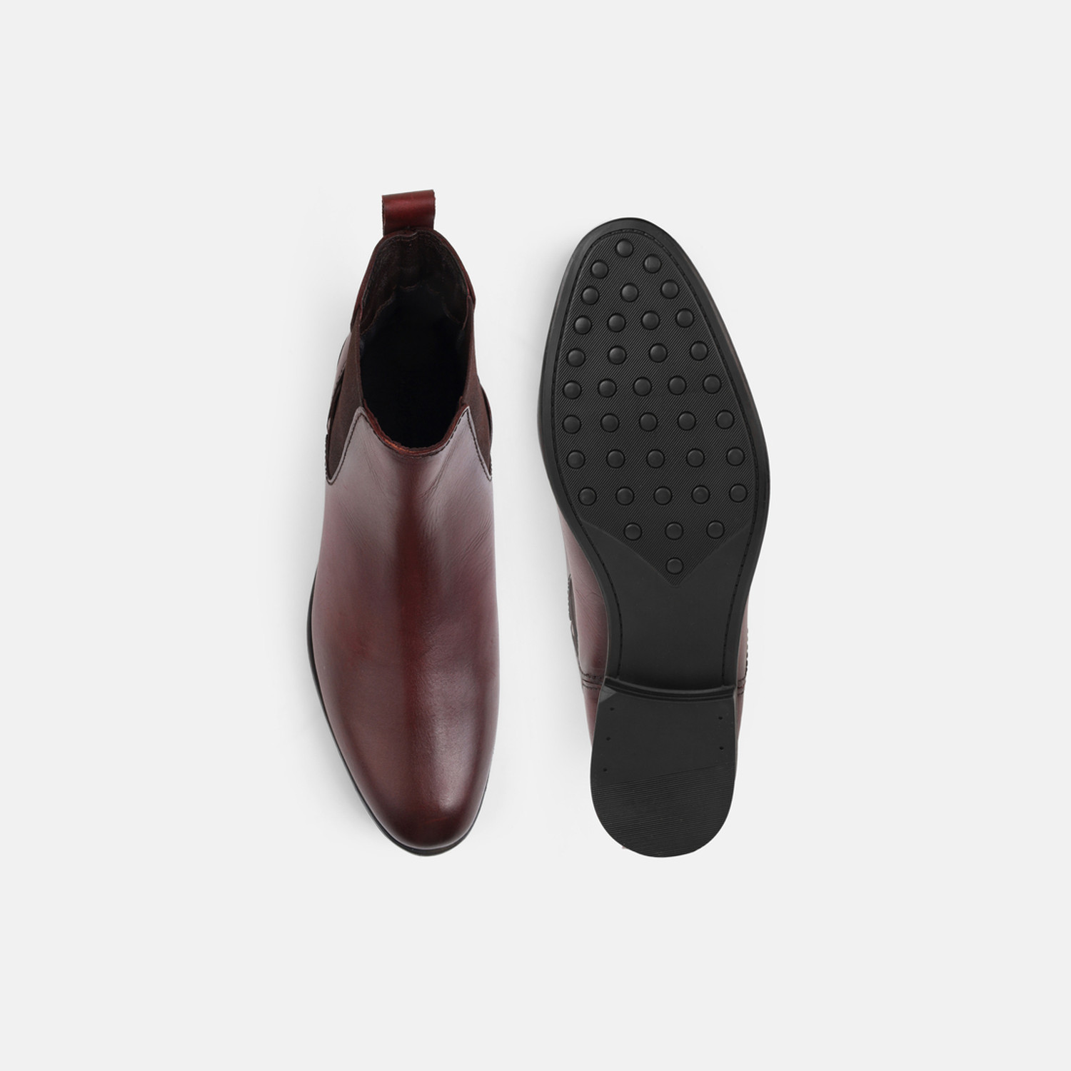 Image of MOCHI Mochi Maroon Contemporary Mens Boots Slip On For Men