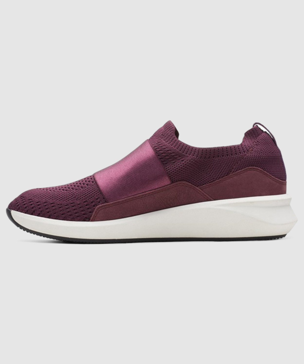 Image of CLARKS Un Rio Knit Merlot Com Outdoors For Women (Purple, 5)