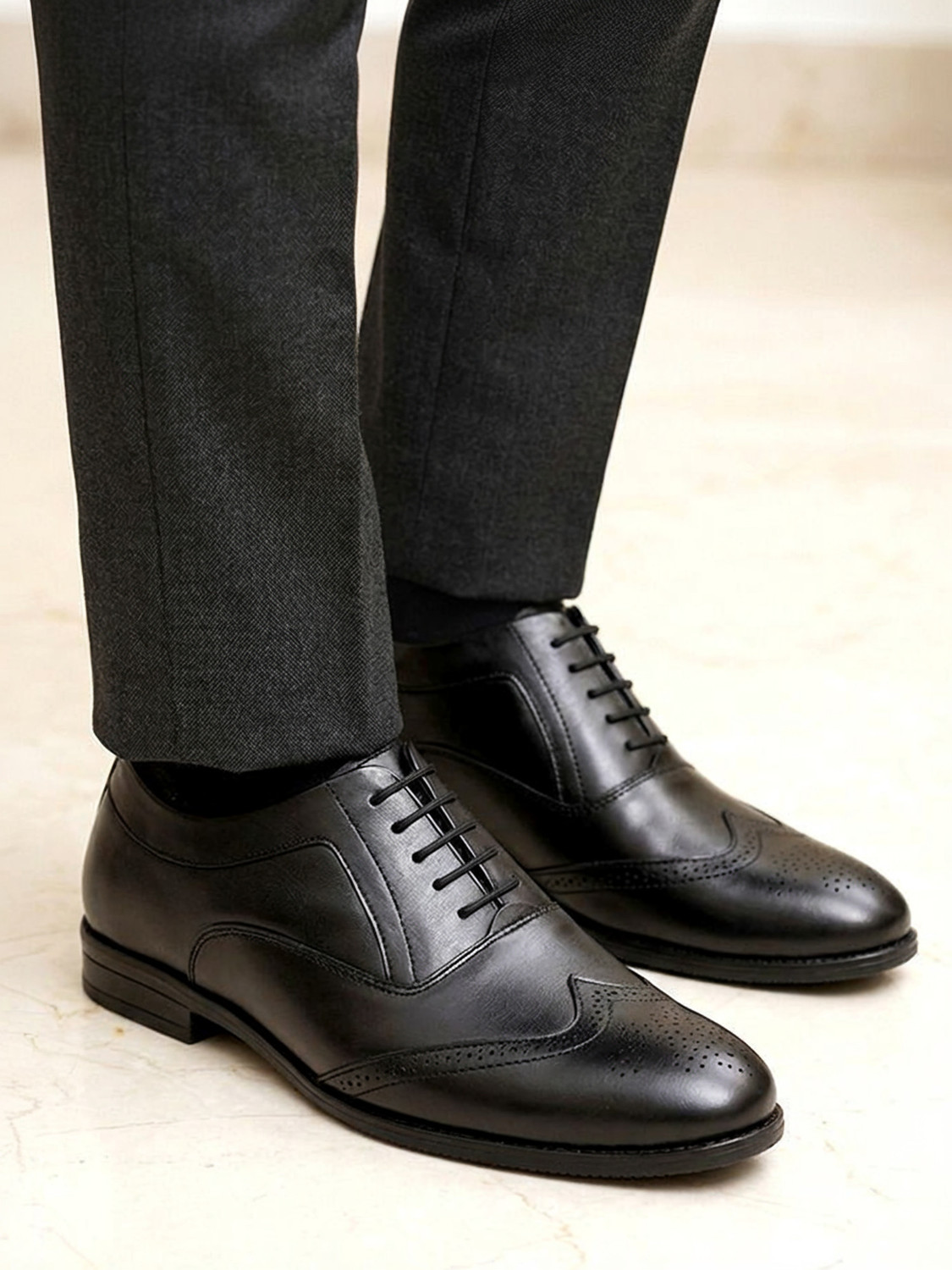 Image of ALBERTO TORRESI Formal Wingtip Shoes Lace Up For Men