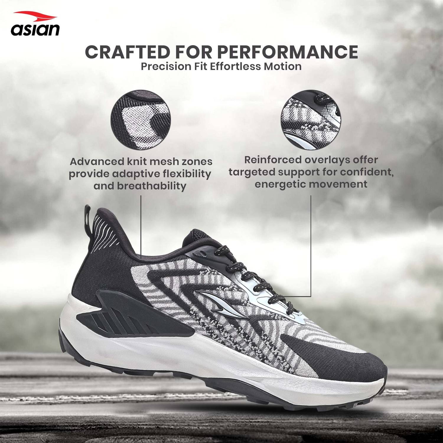 asian Everest-08 Trekking Shoes for Men | Strong Grip Lightweight