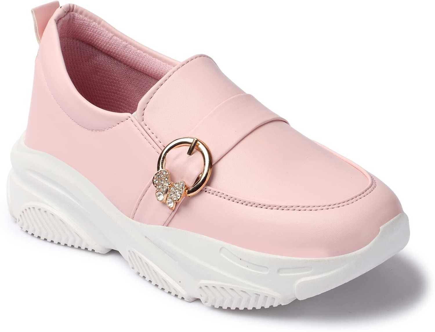 Image of Yuggi Women's Slip-On Platform Sneakers with Butterfly Embellishment Slip On Sneakers For Women