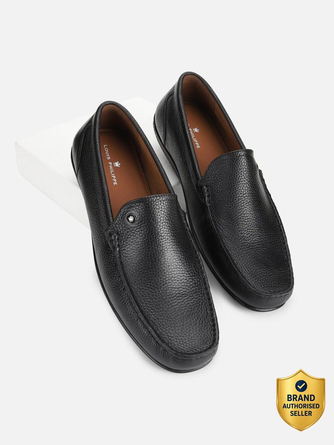 Image of LOUIS PHILIPPE Premium Leather Breathable Anti-Slip Flat Heel Formal Slip On For Men