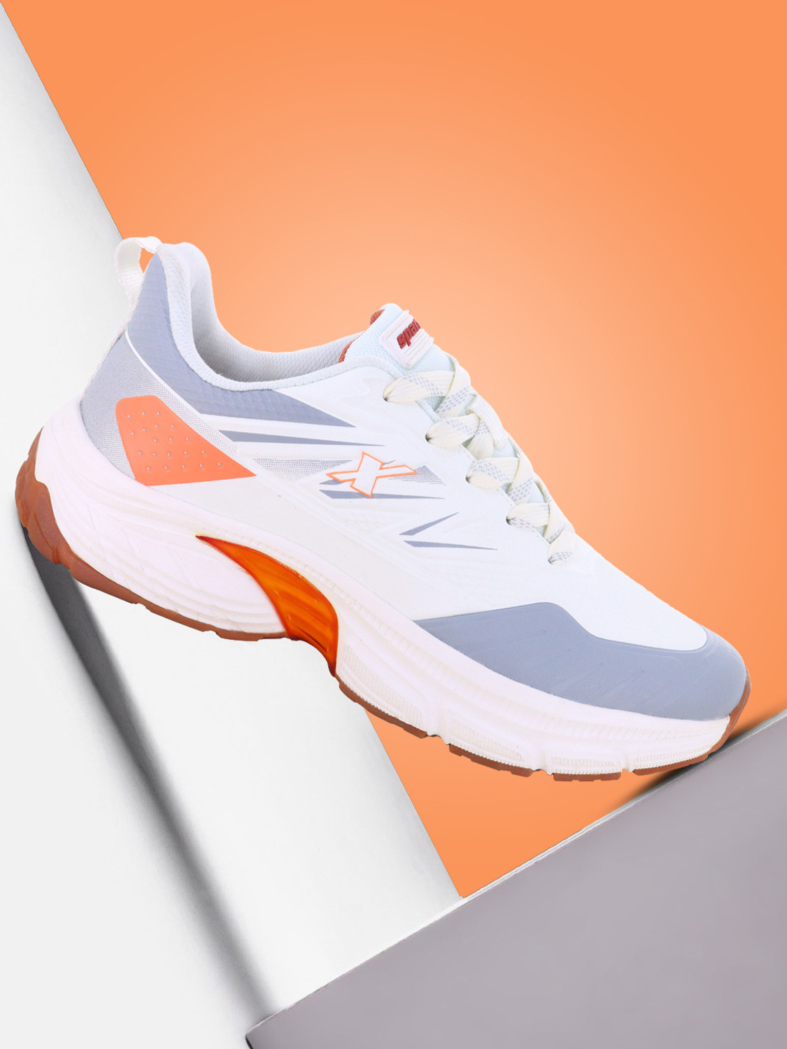 Image of Sparx SM 1117 | Stylish, Comfortable | Running Shoes For Men (White, Copper, 8)