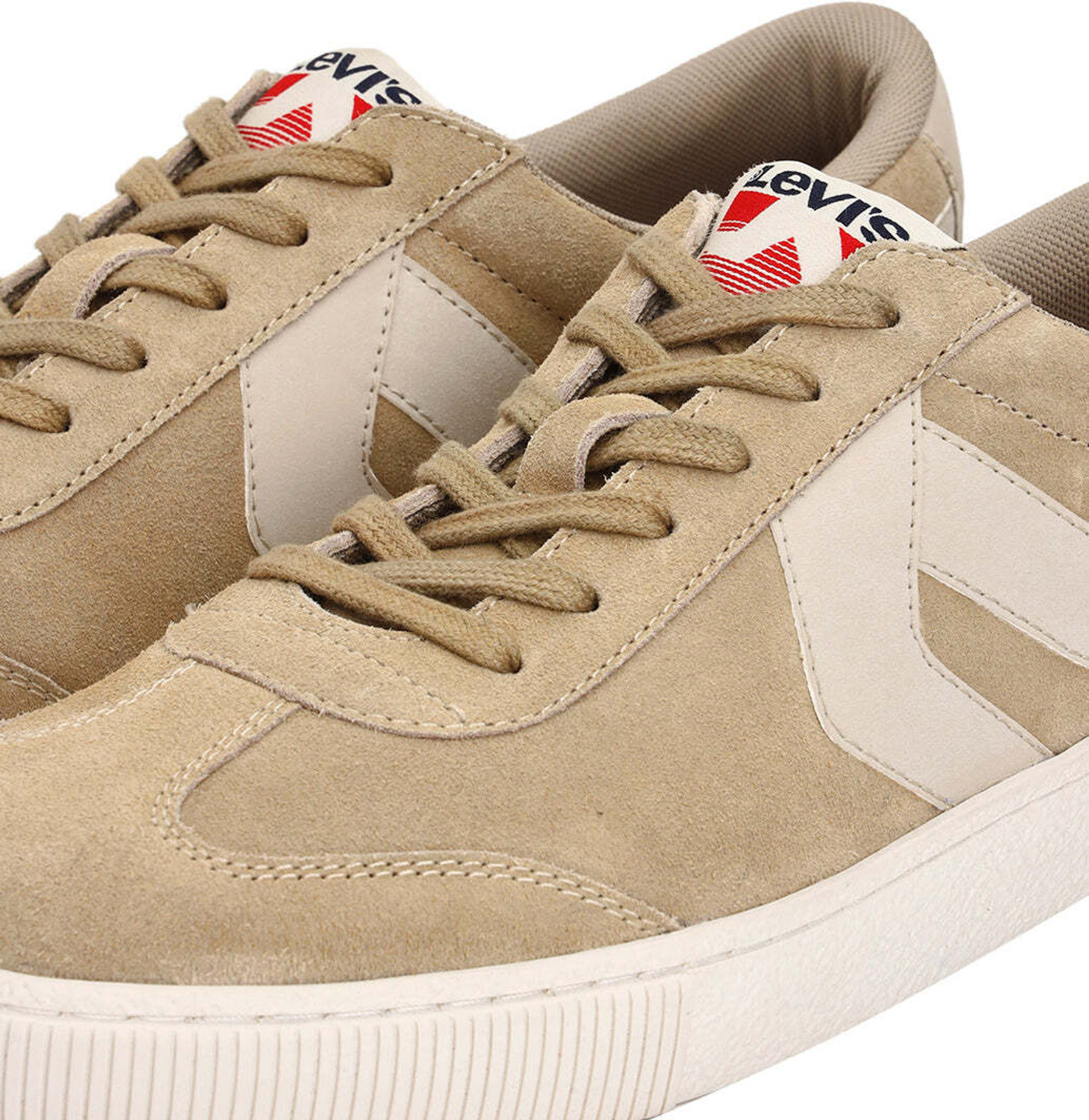 Image of LEVI'S Men's Beige Colorblock Sneakers Sneakers For Men