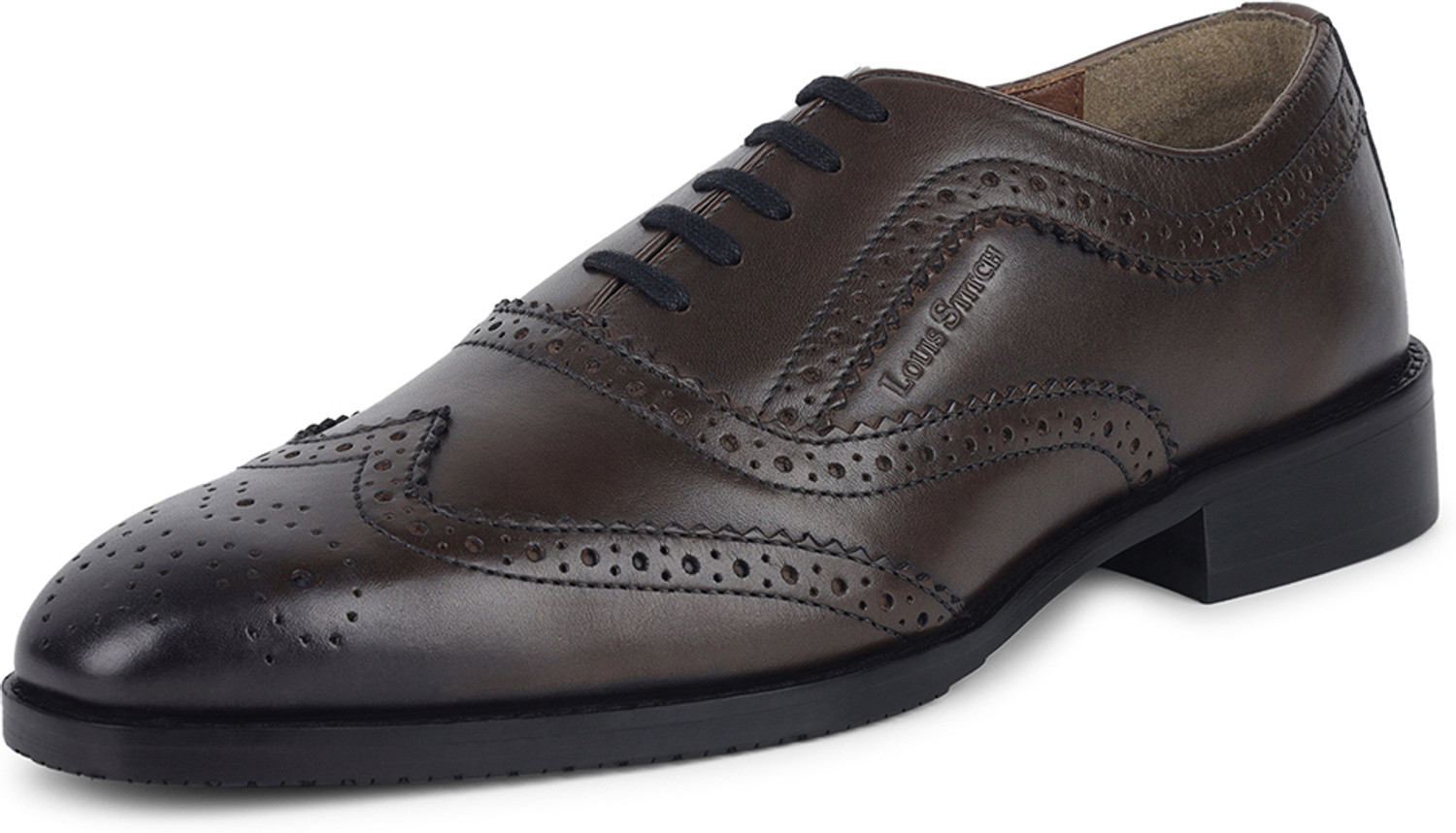 Image of LOUIS STITCH Egyptian Crust Leather Brogue Formal Shoes for Men | Lace Up -(LSVXBGJB109) Derby For Men