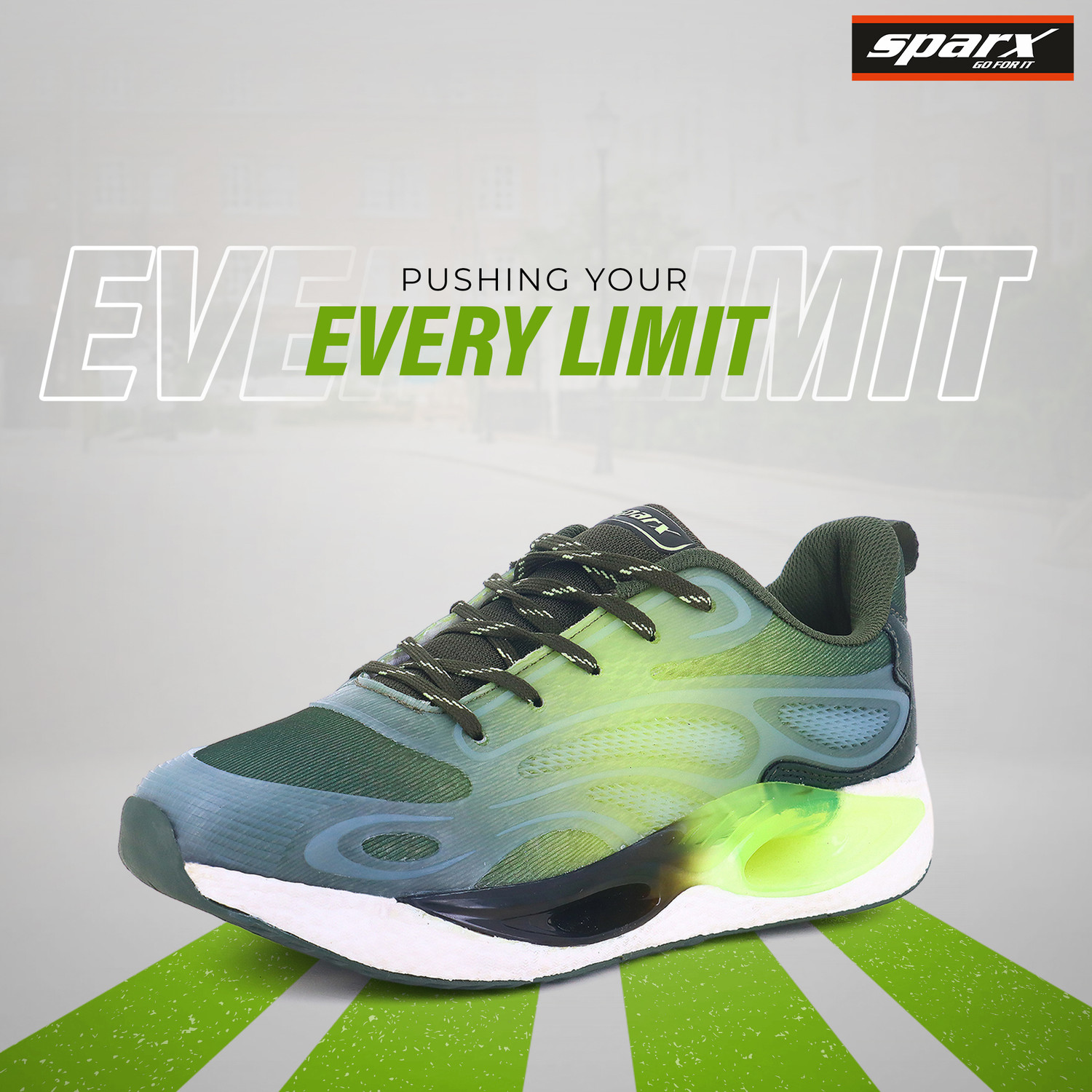 Image of Sparx SM 9075 | Stylish, Comfortable | Running Shoes For Men (Olive, Green, 9)