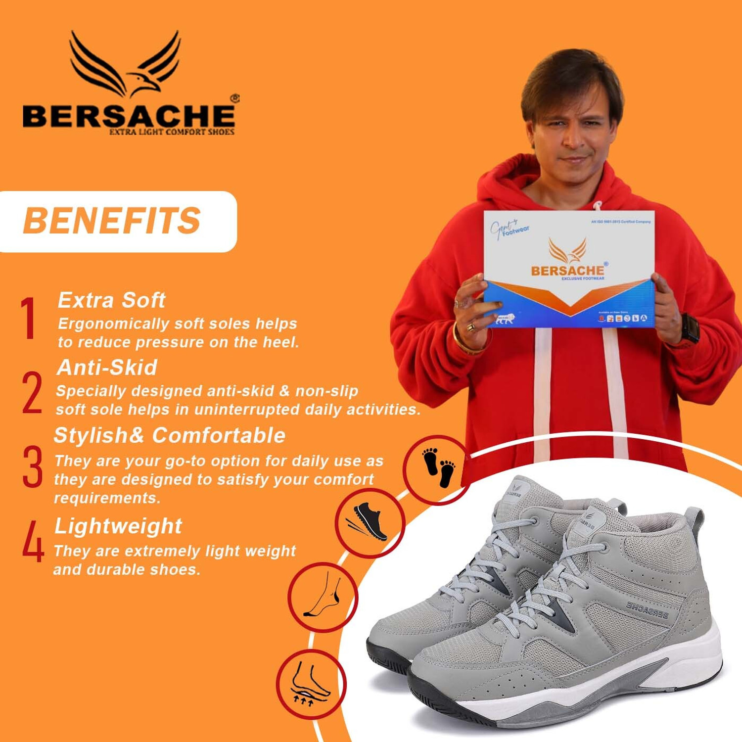 Image of BERSACHE Sneaker, Loafers ,Casual With Extra Comfort Sneakers For Men