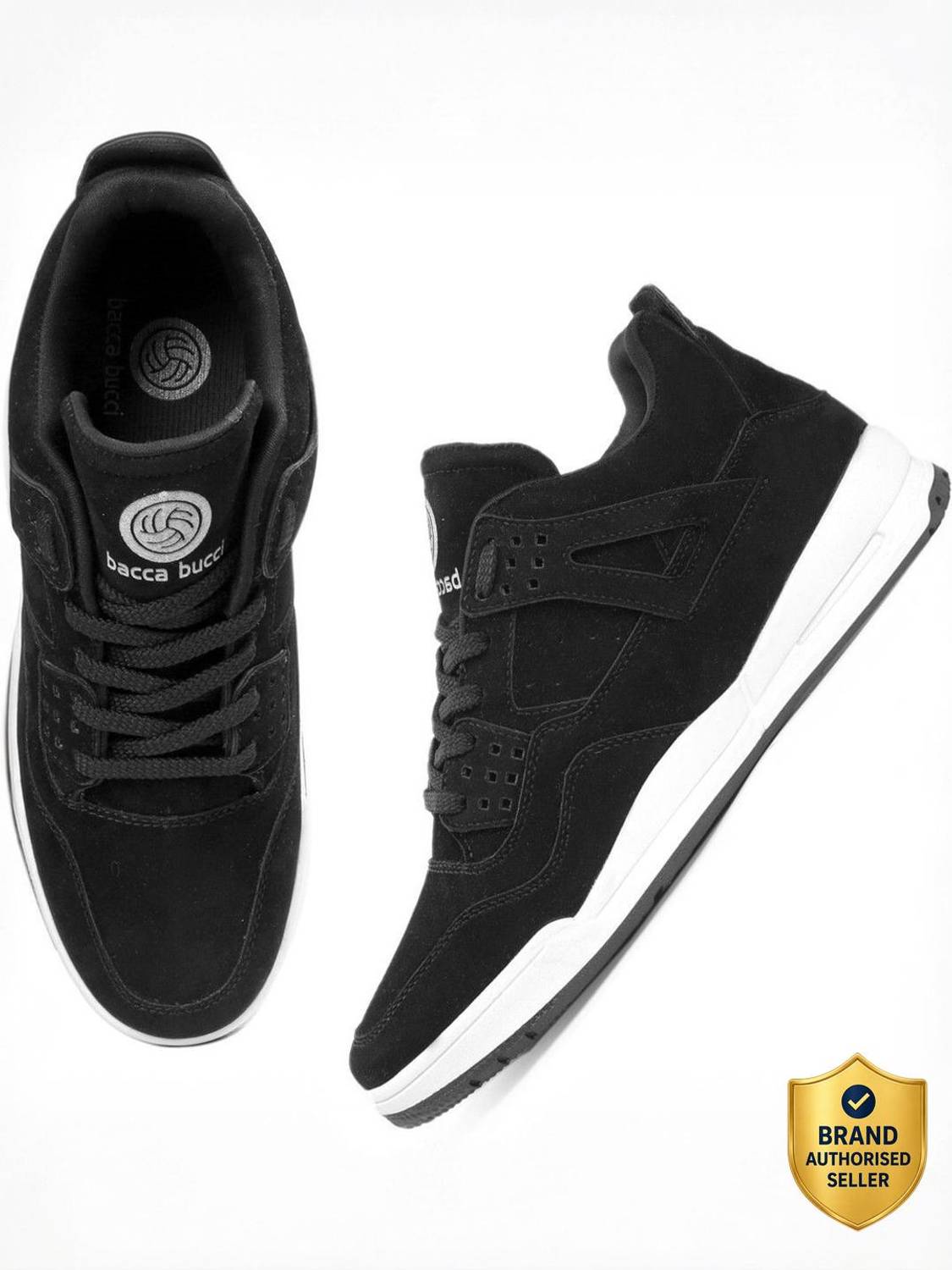 bacca bucci Men's Ultraforce Mid-top Athletic-Inspired Retro Fashion Casual/outdoor Sneakers for Men-Black Sneakers For Men