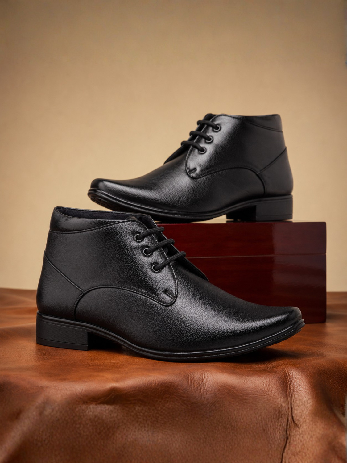 Image of Zixer MENS WEAVE CROC TEXTURE SYNTHETIC LEATHER FORMAL SHOE FOR MEN OFFICE PARTY BIKE Lace Up For Men