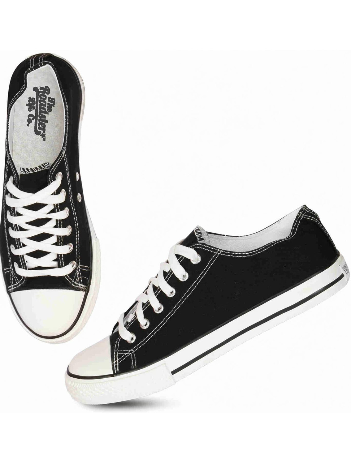 Image of Roadster Sneakers For Men (Black, White, 7)