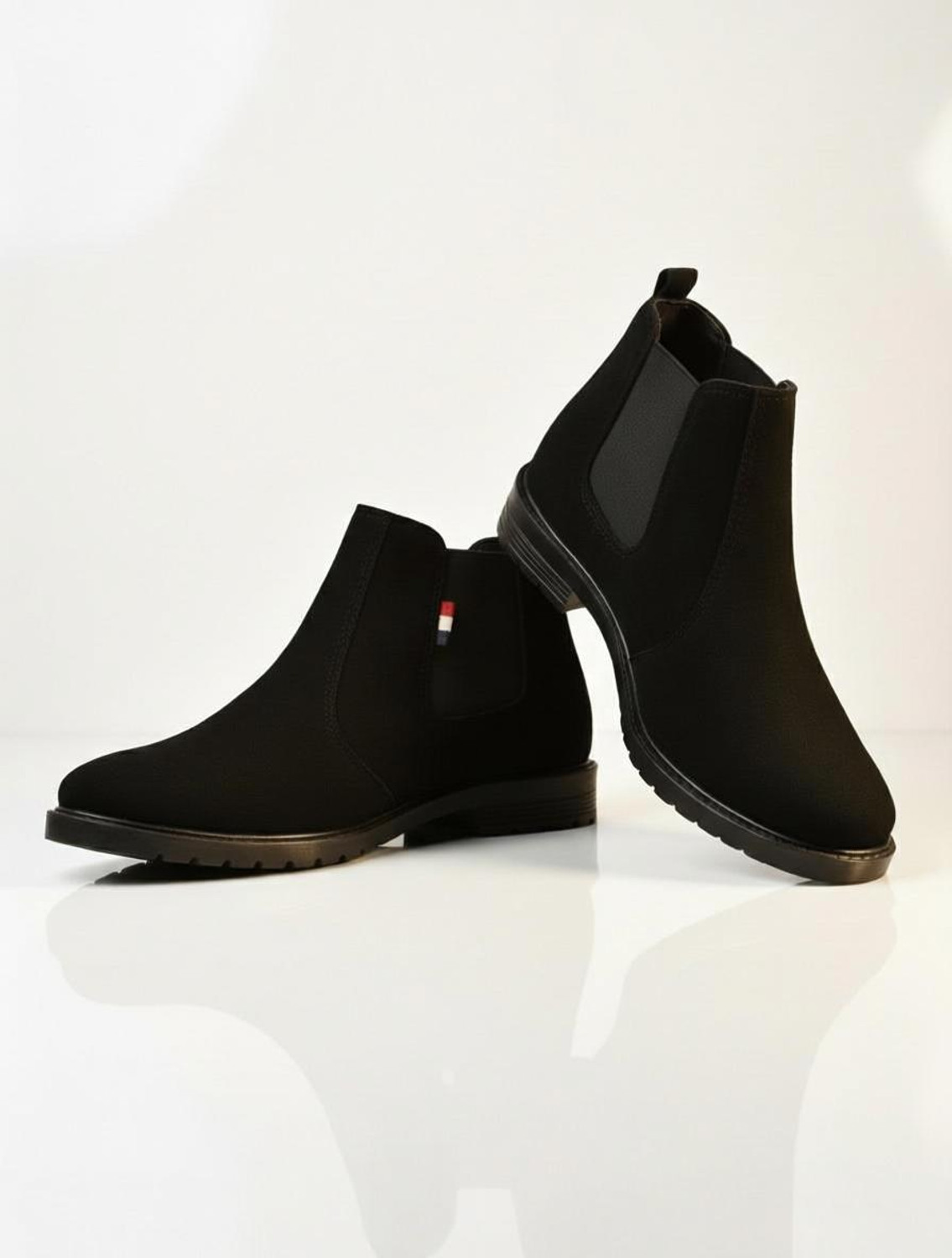 Image of Marcino Red leven Suide Leather Walking Outdoor Slip On Chelsea Boots Boots For Men