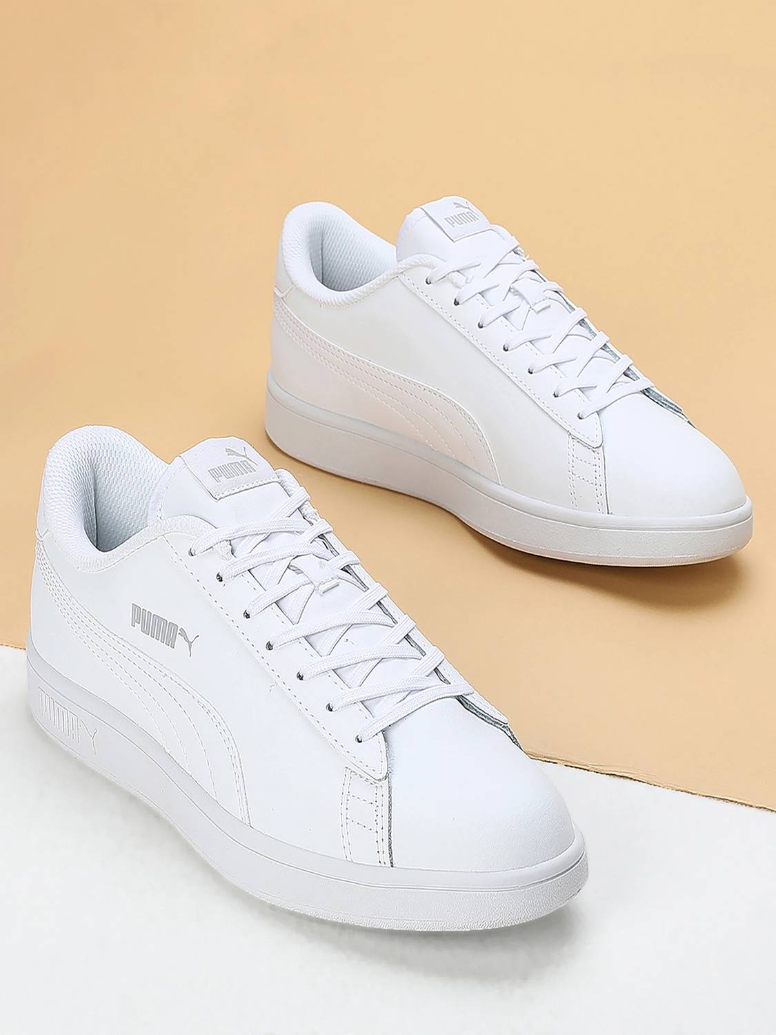PUMA Smash v2 L White Men's Sneakers - Image 2