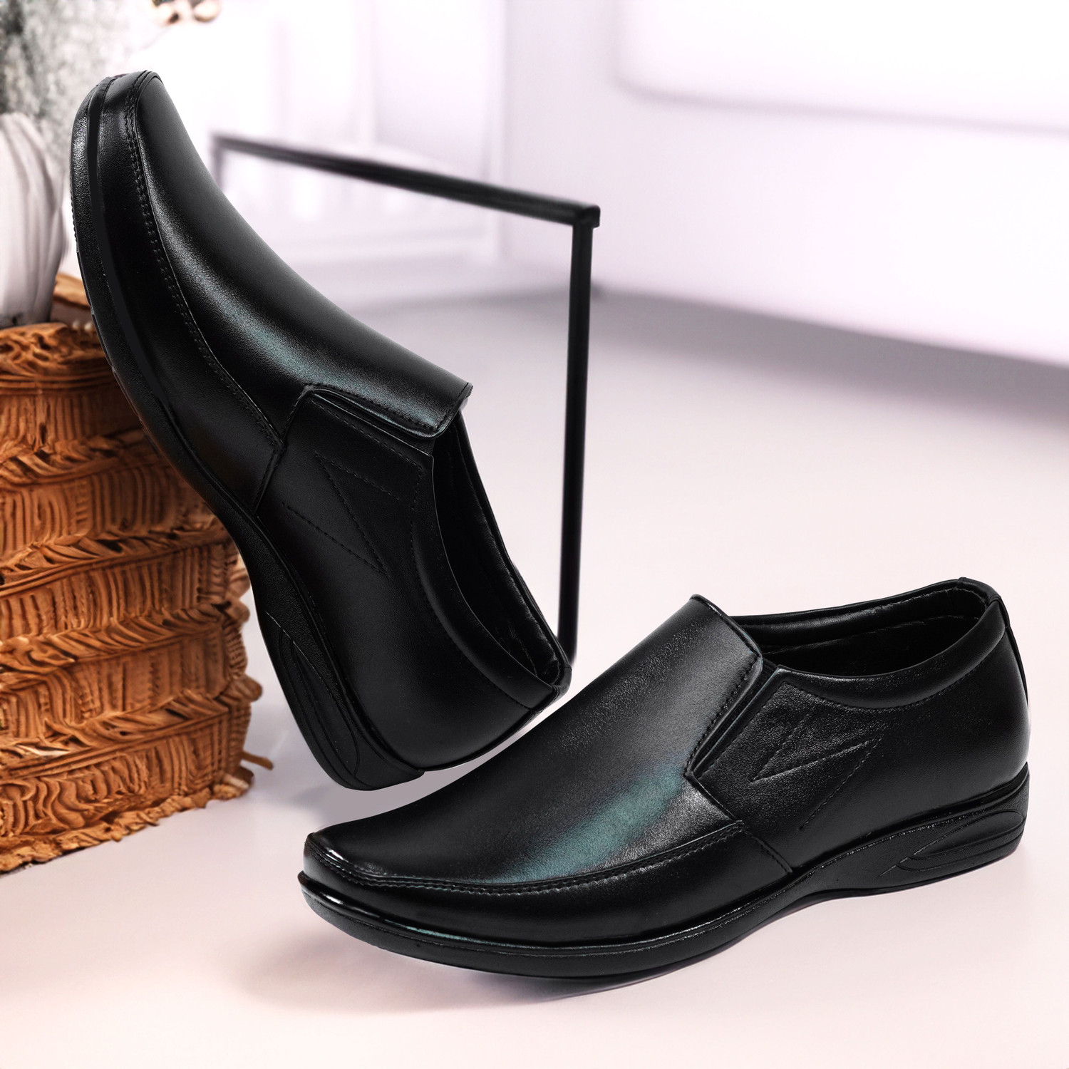 Image of Clutch Stylish Formal Slip-On Shoes for Men Party Wear Loafers Slip On For Men (Black, 9)