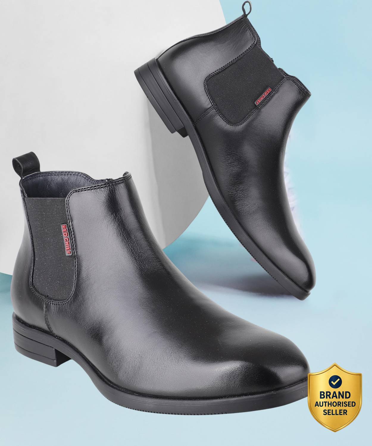 RED CHIEF Men's Red Chelsea Boots - Image 1