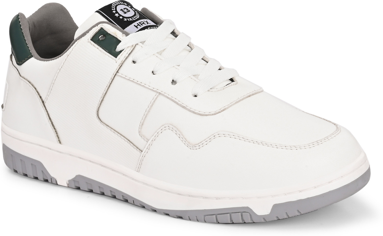 Image of HRX by Hrithik Roshan Premium Comfort Sneakers for Men | Daily Wear Lace-Up Shoes Sneakers For Men (White, 8)