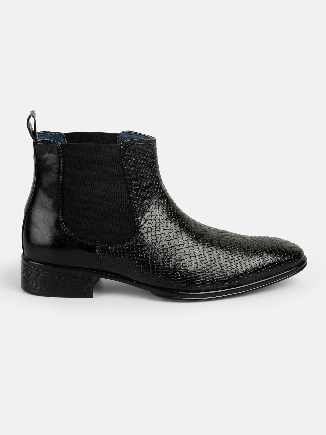 Image of MOCHI Men's Black Slip On closure Boots with Flat sole Casuals For Men