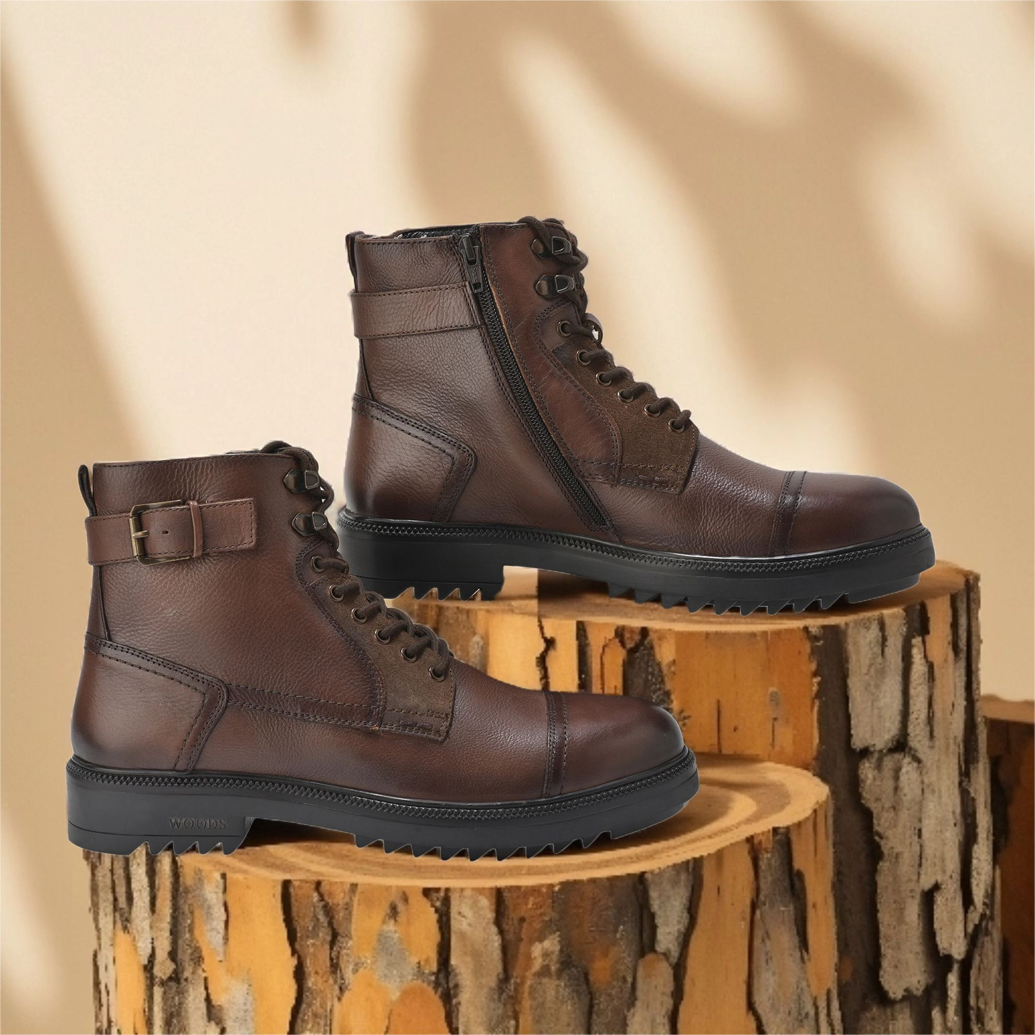 Image of WOODLAND Outdoor Durable Comfortable Everyday High Ankle Boots For Men