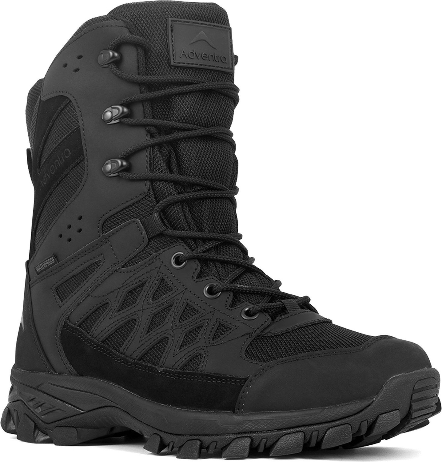 Image of Adventra Men Waterproof High-Top Hiking Shoes with Cushioned Comfort (WH1108) Black Outdoors For Men