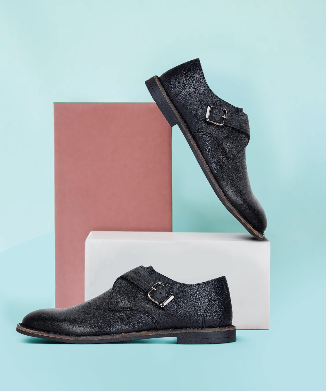 Image of SeeandWear Monk-263 Monk Strap For Men (Black, 11)