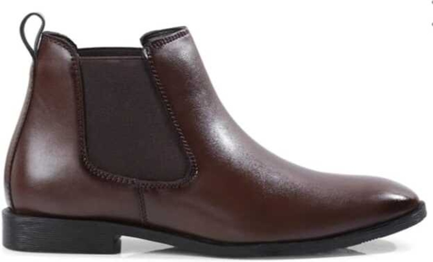 Image of LOOMOR Men Casual Comfortable Chelsea Slip-On Outdoor Synthetic Leather Boots For Men Boots For Men