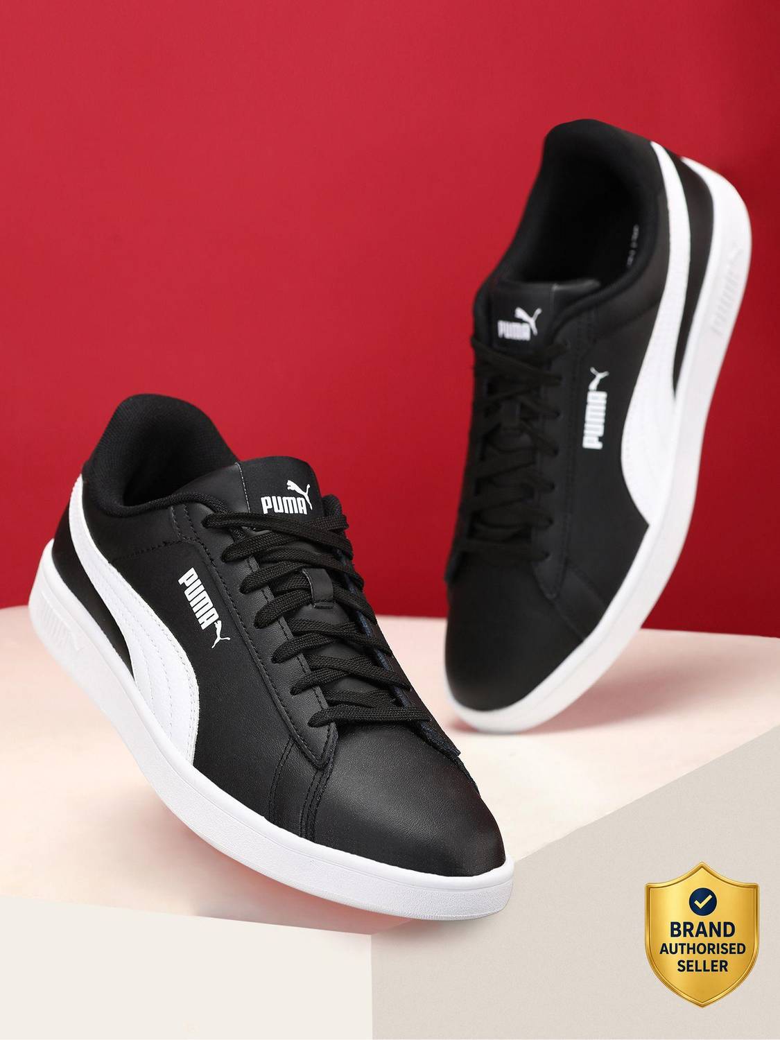 PUMA Smash 3.0 L Black Men's Sneakers - Image 1