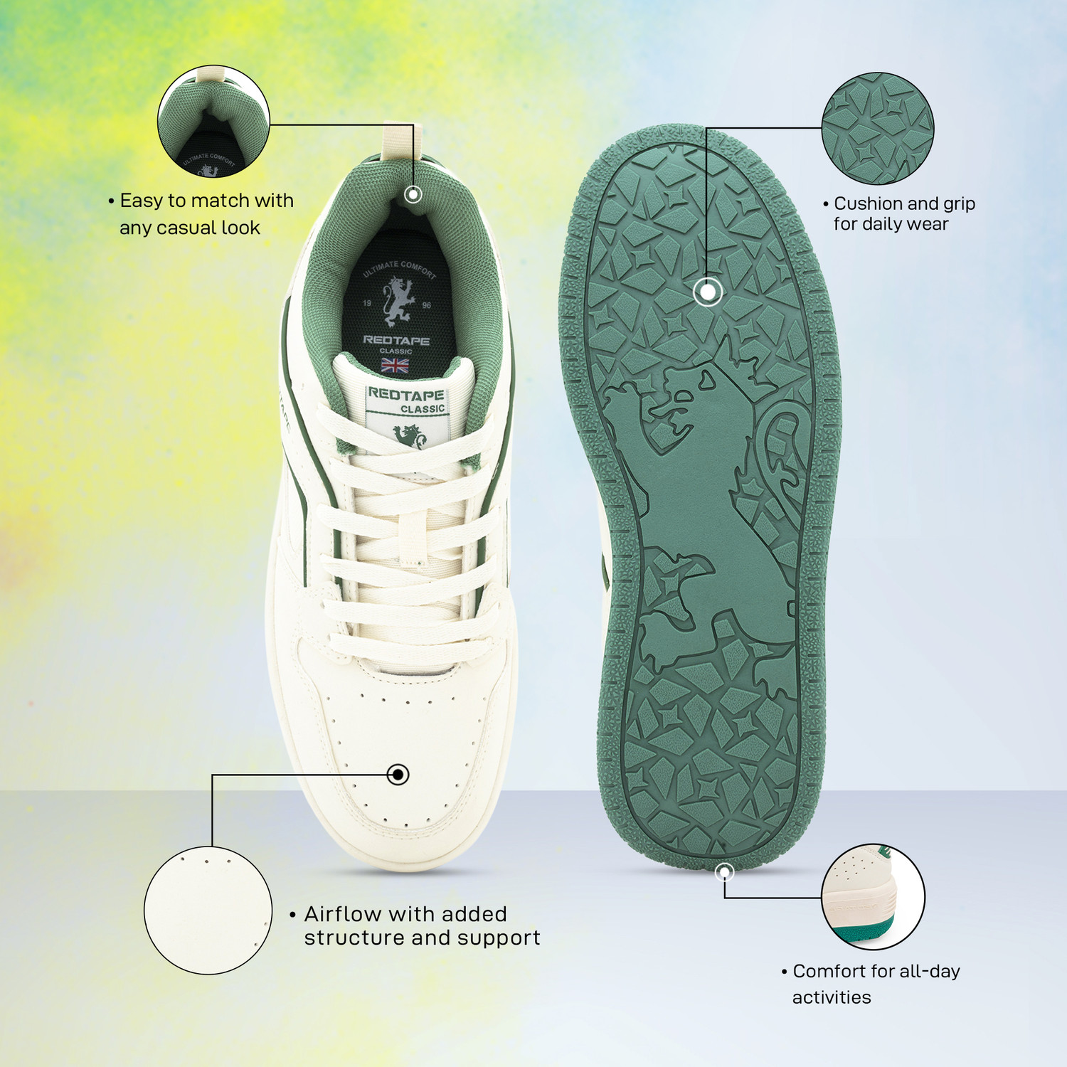 Image of RED TAPE Casual Sneaker Shoes For Men | Comfortable, Breathable, Arch Support Sneakers For Men