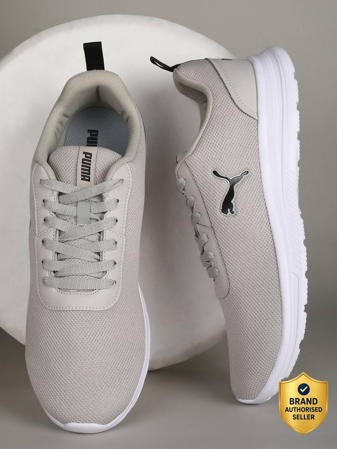 PUMA Bridge Comfort Sneakers For Men (Grey , 8)