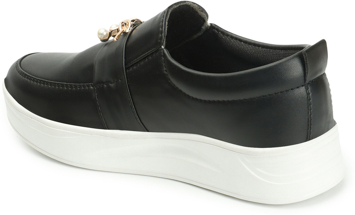 Image of ArranQue Casual pearl Buckle Detailed slip on For Women & Girls Loafers For Women