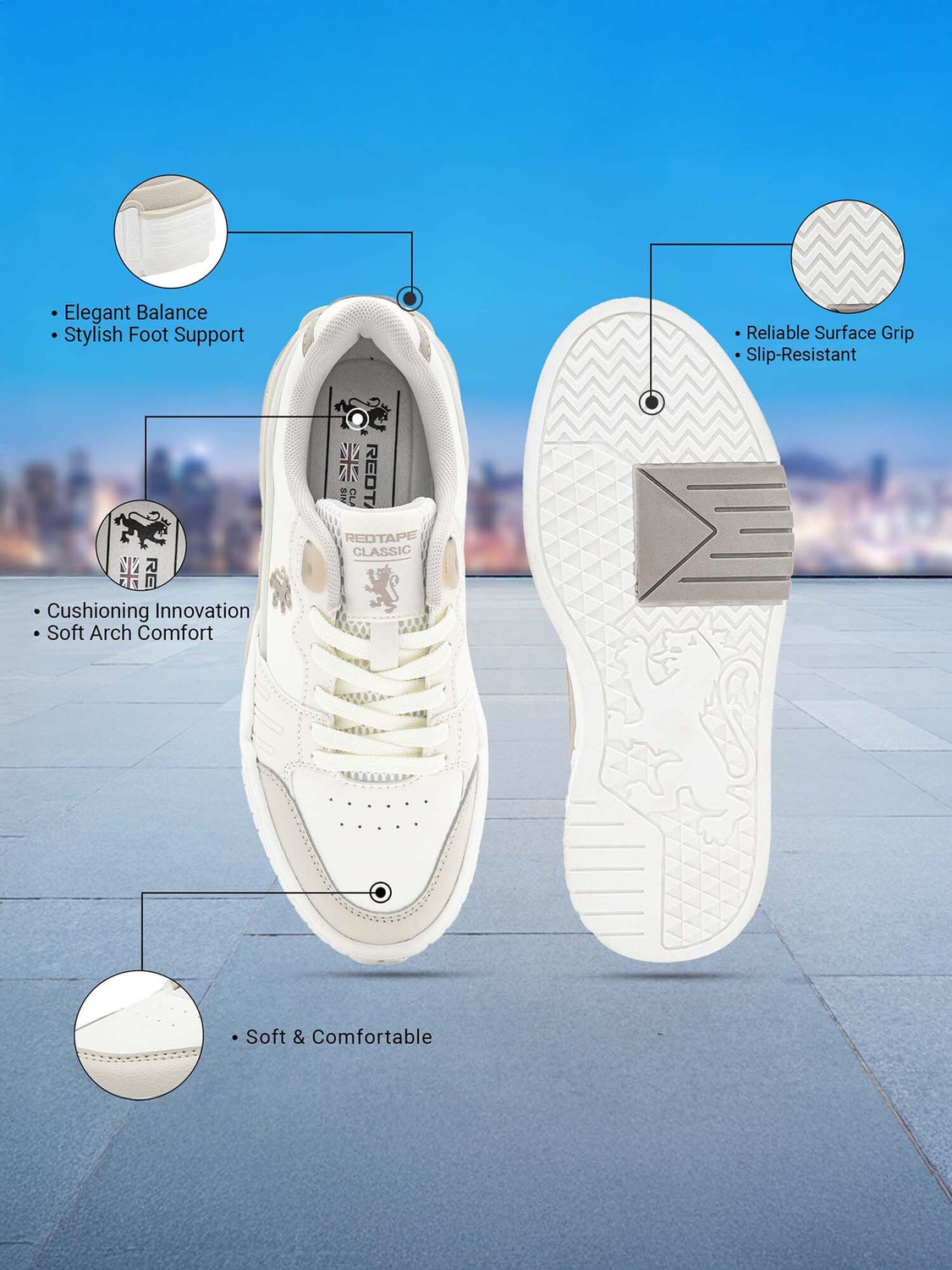 Image of RED TAPE Casual Sneaker Shoes for Women | Classic Rounded Toe & Pampering Cushioned Sneakers For Women