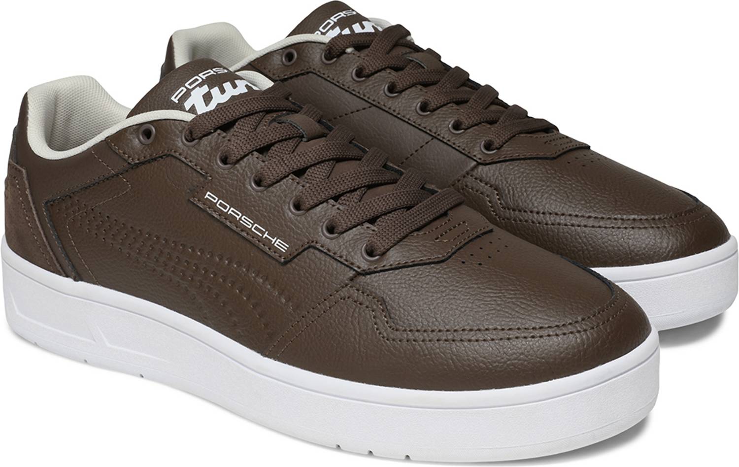 PUMA Porsche Legacy Court Classic Lux Brown Sneakers - Image 1